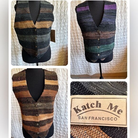 KATCH Me vintage handmade leather vests NWT 2 M 1 S - Picture 1 of 13